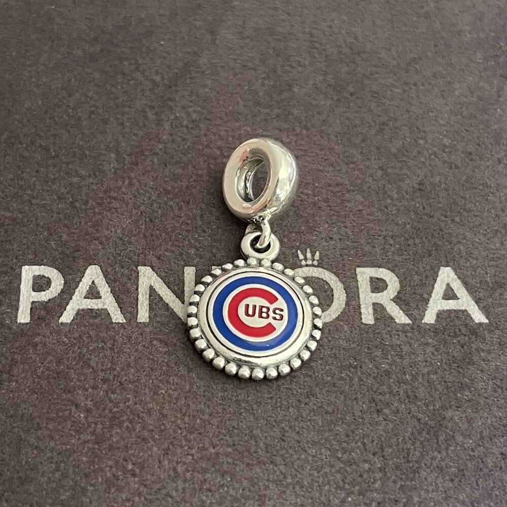 Pandora Chicago Cubs Baseball Charm S925 Sterling Silver